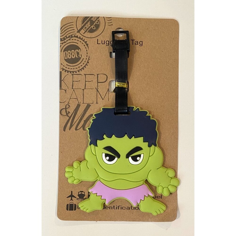 NEW THE INCREDIBLE HULK Large LUGGAGE TAG Travel Bag SUITCASE ID Silicone PVC